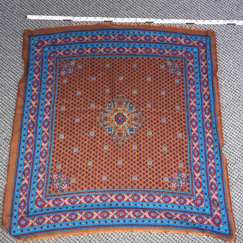Brown Medallion Printed Square Scarf - Women